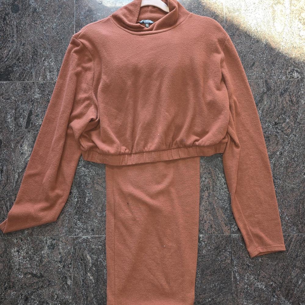 Cropped Rust Orange Two-Piece Set